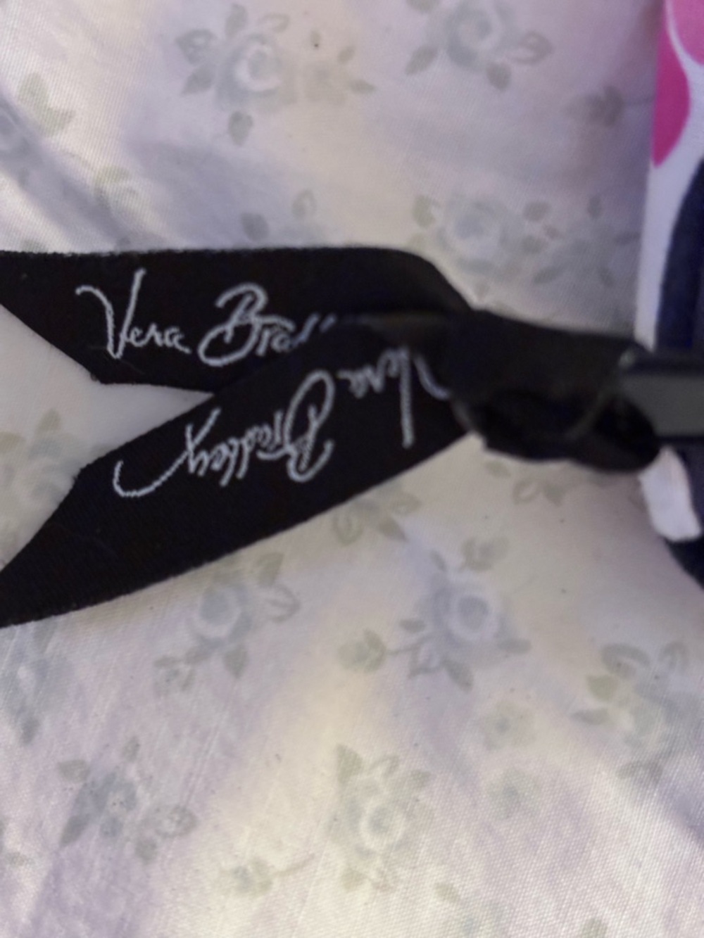 Vera Bradley Pink and Black Floral Crossbody Wristlet - Picture 7 of 7